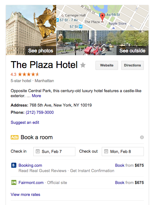 google hotel price ads branded example