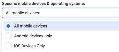 Facebook ads mobile device and operating system targeting options